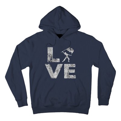 Love Color Guard Winter Guard Distressed Hoodie