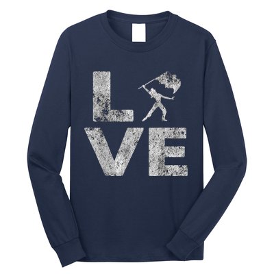 Love Color Guard Winter Guard Distressed Long Sleeve Shirt