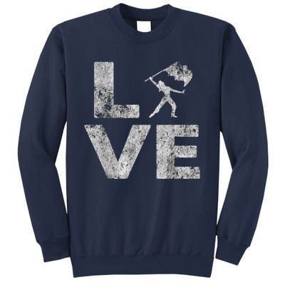 Love Color Guard Winter Guard Distressed Sweatshirt