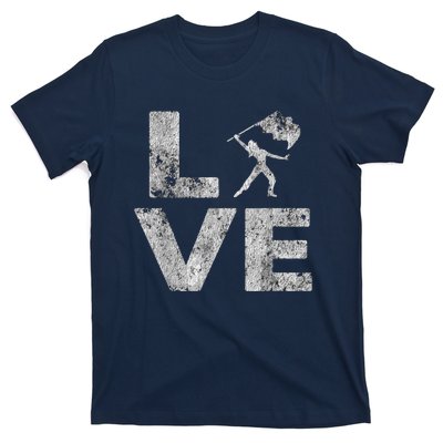 Love Color Guard Winter Guard Distressed T-Shirt