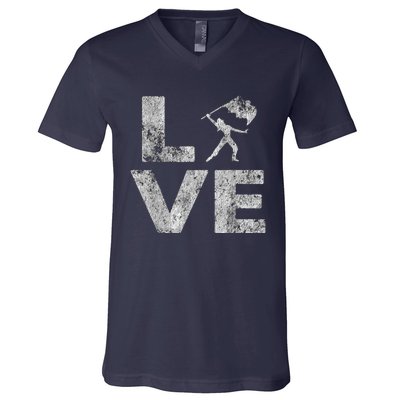 Love Color Guard Winter Guard Distressed V-Neck T-Shirt