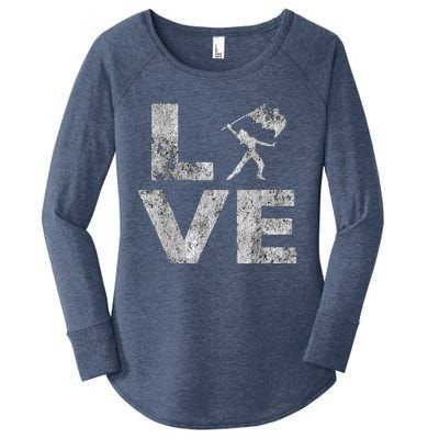 Love Color Guard Winter Guard Distressed Women's Perfect Tri Tunic Long Sleeve Shirt