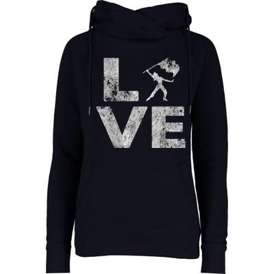 Love Color Guard Winter Guard Distressed Womens Funnel Neck Pullover Hood