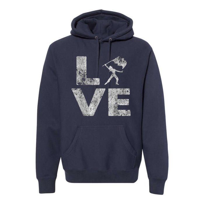 Love Color Guard Winter Guard Distressed Premium Hoodie