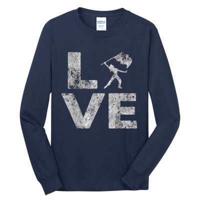 Love Color Guard Winter Guard Distressed Tall Long Sleeve T-Shirt