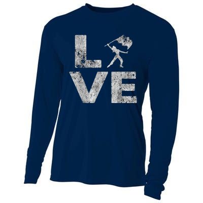 Love Color Guard Winter Guard Distressed Cooling Performance Long Sleeve Crew