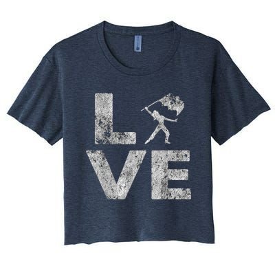 Love Color Guard Winter Guard Distressed Women's Crop Top Tee