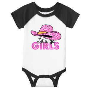 Leopard Cowboy Hat Lets Go Cowgirls Western Country Infant Baby Jersey Bodysuit