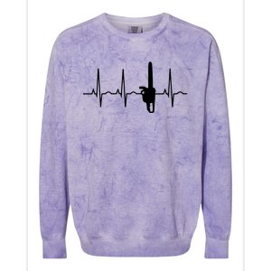 Lumberjack Chainsaw Heartbeat For Arborists Colorblast Crewneck Sweatshirt