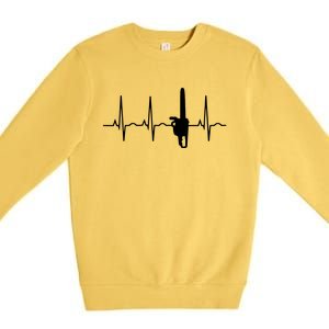 Lumberjack Chainsaw Heartbeat For Arborists Premium Crewneck Sweatshirt