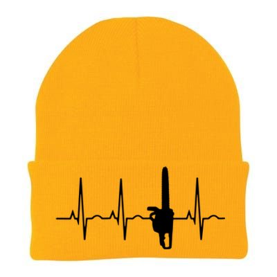 Lumberjack Chainsaw Heartbeat For Arborists Knit Cap Winter Beanie