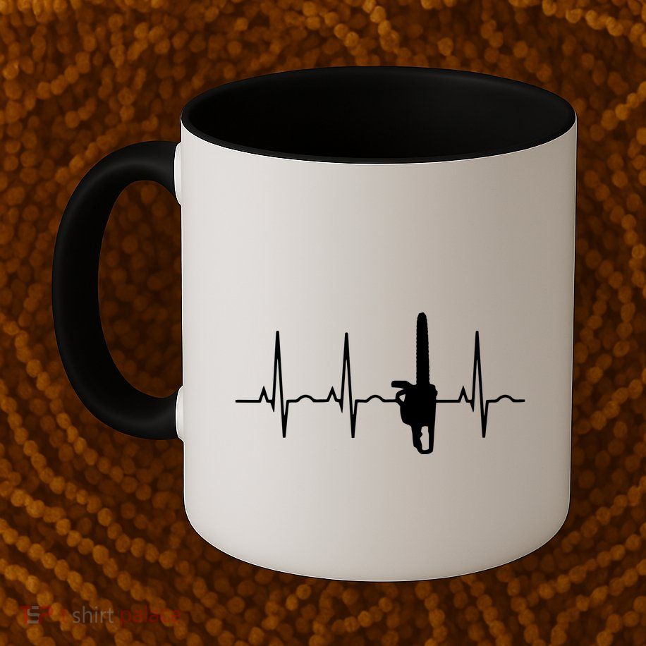 Lumberjack Chainsaw Heartbeat For Arborists Mug