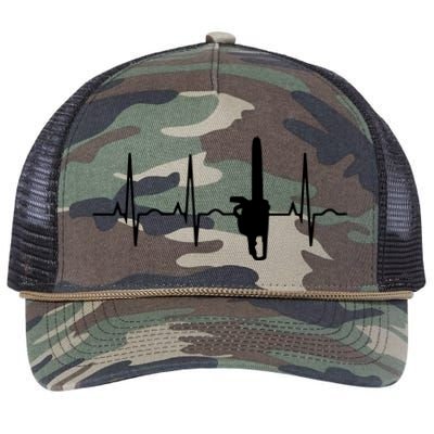 Lumberjack Chainsaw Heartbeat For Arborists Retro Rope Trucker Hat Cap