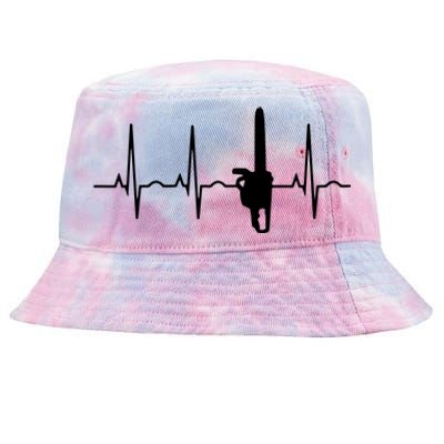 Lumberjack Chainsaw Heartbeat For Arborists Tie-Dyed Bucket Hat