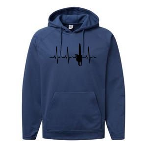 Lumberjack Chainsaw Heartbeat For Arborists Performance Fleece Hoodie