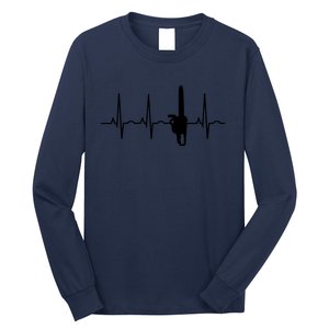 Lumberjack Chainsaw Heartbeat For Arborists Long Sleeve Shirt