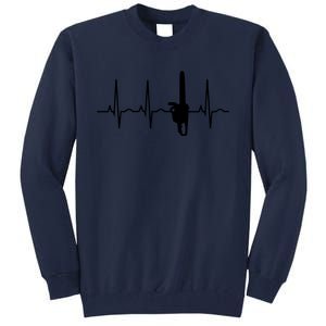 Lumberjack Chainsaw Heartbeat For Arborists Tall Sweatshirt