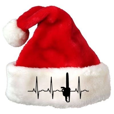 Lumberjack Chainsaw Heartbeat For Arborists Premium Christmas Santa Hat