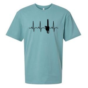 Lumberjack Chainsaw Heartbeat For Arborists Sueded Cloud Jersey T-Shirt