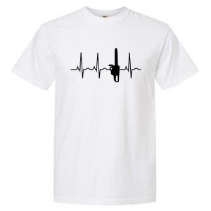 Lumberjack Chainsaw Heartbeat For Arborists Garment-Dyed Heavyweight T-Shirt