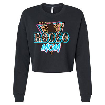 Leopard Cowgirl Horsing Rodeo Mom Western Country Cowboy Gift Cropped Pullover Crew
