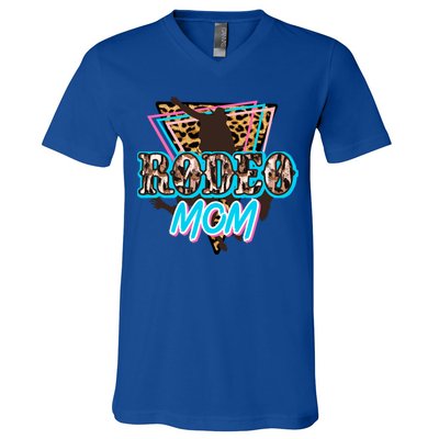 Leopard Cowgirl Horsing Rodeo Mom Western Country Cowboy Gift V-Neck T-Shirt