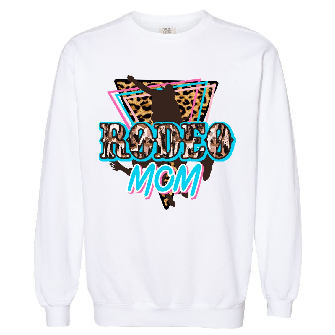 Leopard Cowgirl Horsing Rodeo Mom Western Country Cowboy Gift Garment-Dyed Sweatshirt