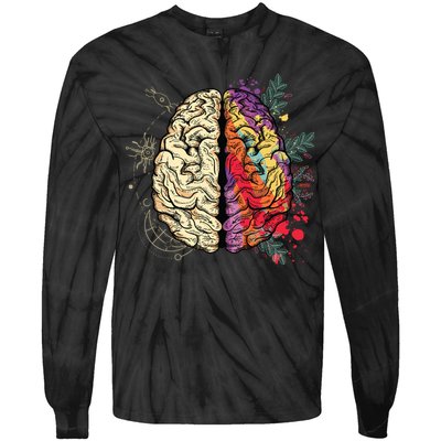 Logical Creative Human Brain Tie-Dye Long Sleeve Shirt