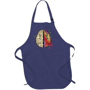 Logical Creative Human Brain Full-Length Apron With Pockets