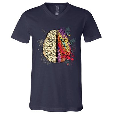 Logical Creative Human Brain V-Neck T-Shirt