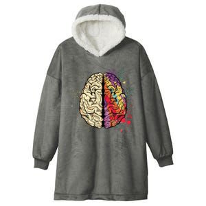 Logical Creative Human Brain Hooded Wearable Blanket