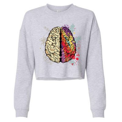 Logical Creative Human Brain Cropped Pullover Crew