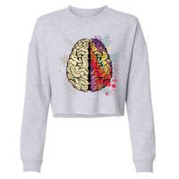 Logical Creative Human Brain Cropped Pullover Crew