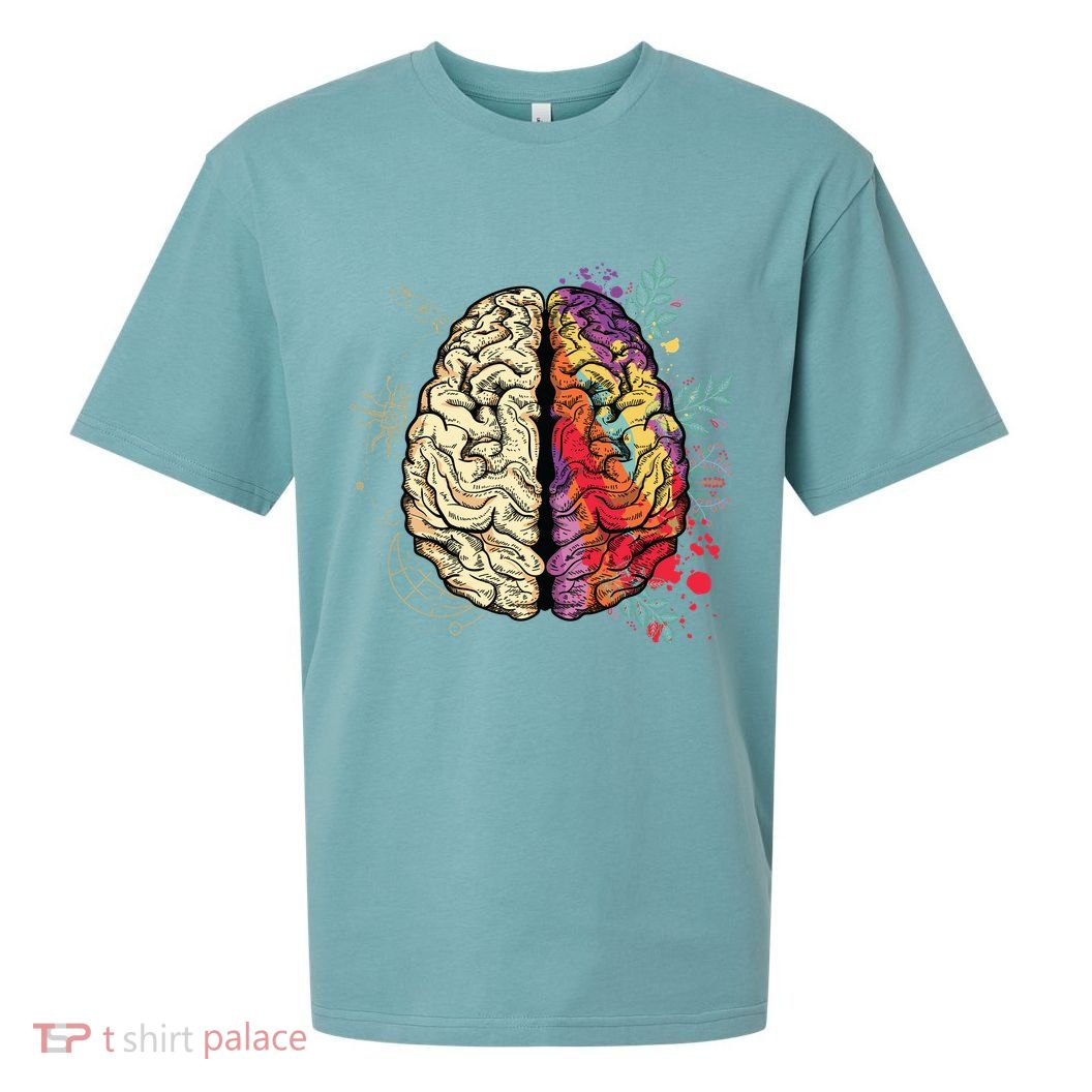 Logical Creative Human Brain Sueded Cloud Jersey T-Shirt