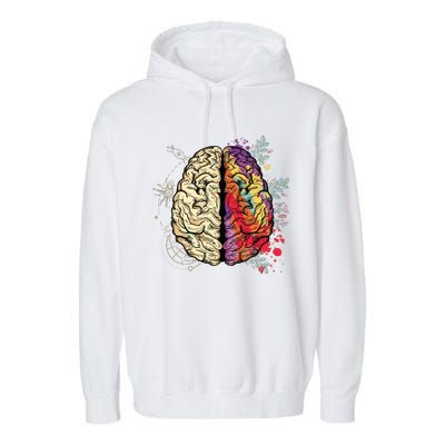 Logical Creative Human Brain Garment-Dyed Fleece Hoodie