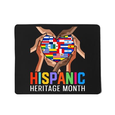 Latin Countries Hands Heart Flags Hispanic Heritage Month Mousepad