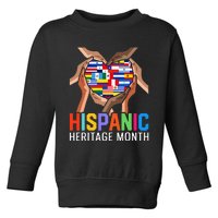 Latin Countries Hands Heart Flags Hispanic Heritage Month Toddler Sweatshirt