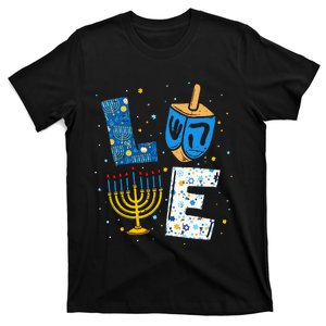 LOVE Cute Hanukkah Decorations Dreidel Menorah Chanukah T-Shirt