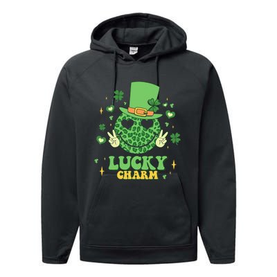 Lucky Charms Happy St Patricks Day Irish Shamrock Leprechaun Performance Fleece Hoodie