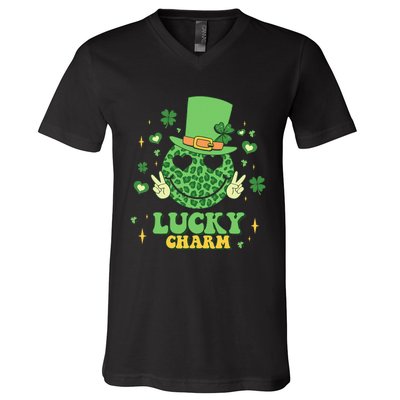 Lucky Charms Happy St Patricks Day Irish Shamrock Leprechaun V-Neck T-Shirt