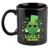 Lucky Charms Happy St Patricks Day Irish Shamrock Leprechaun 11oz C Handle Ceramic Mug