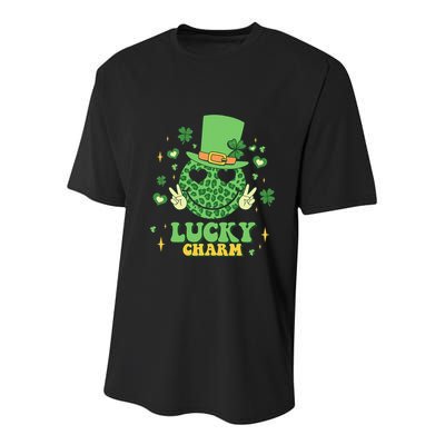 Lucky Charms Happy St Patricks Day Irish Shamrock Leprechaun Youth Performance Sprint T-Shirt