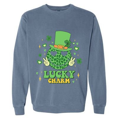 Lucky Charms Happy St Patricks Day Irish Shamrock Leprechaun Garment-Dyed Sweatshirt