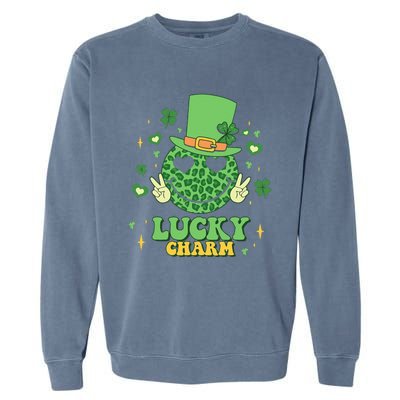 Lucky Charms Happy St Patricks Day Irish Shamrock Leprechaun Garment-Dyed Sweatshirt