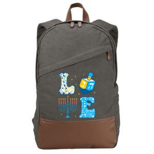 Love Cute Hanukkah Dreidel Menorah Chanukah Jewish Holiday Cotton Canvas Backpack