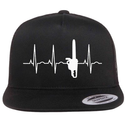 Lumberjack Chainsaw Heartbeat For Arborists Flatbill Hat