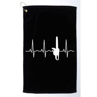 Lumberjack Chainsaw Heartbeat For Arborists Golf Towel