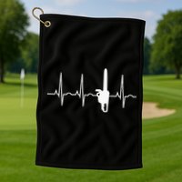 Lumberjack Chainsaw Heartbeat For Arborists Golf Towel