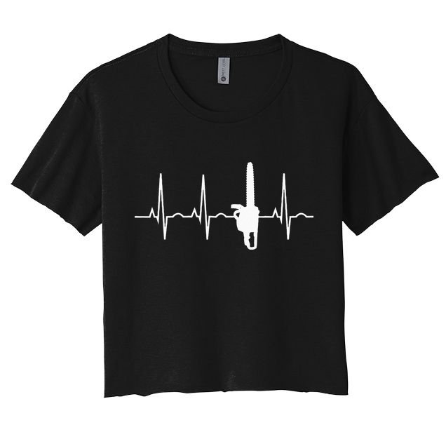 Lumberjack Chainsaw Heartbeat For Arborists Crop Top