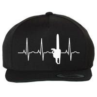 Lumberjack Chainsaw Heartbeat For Arborists Wool Snapback Cap